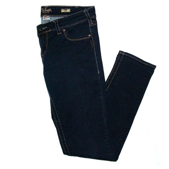 Silver Jeans - AIKO LOW-RISE SKINNY - DARK BLUE DENIM - SST439 - 34X29 - Picture 11 of 11